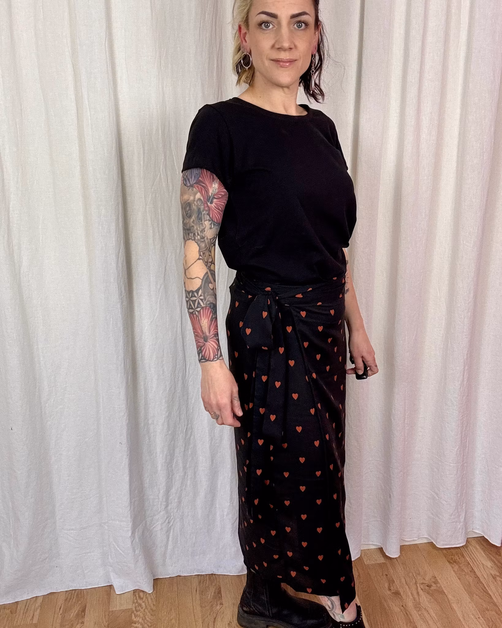 Fluid Teal Wrap skirt