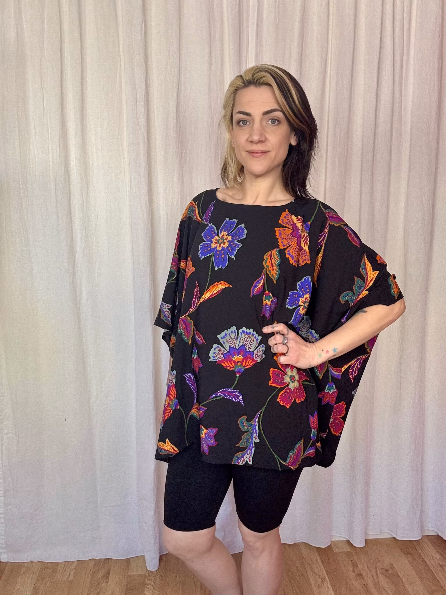 Fluid Teal Relaxed Top