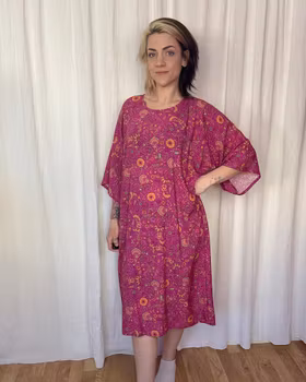Vibrant leo Kimono Dress Viskos