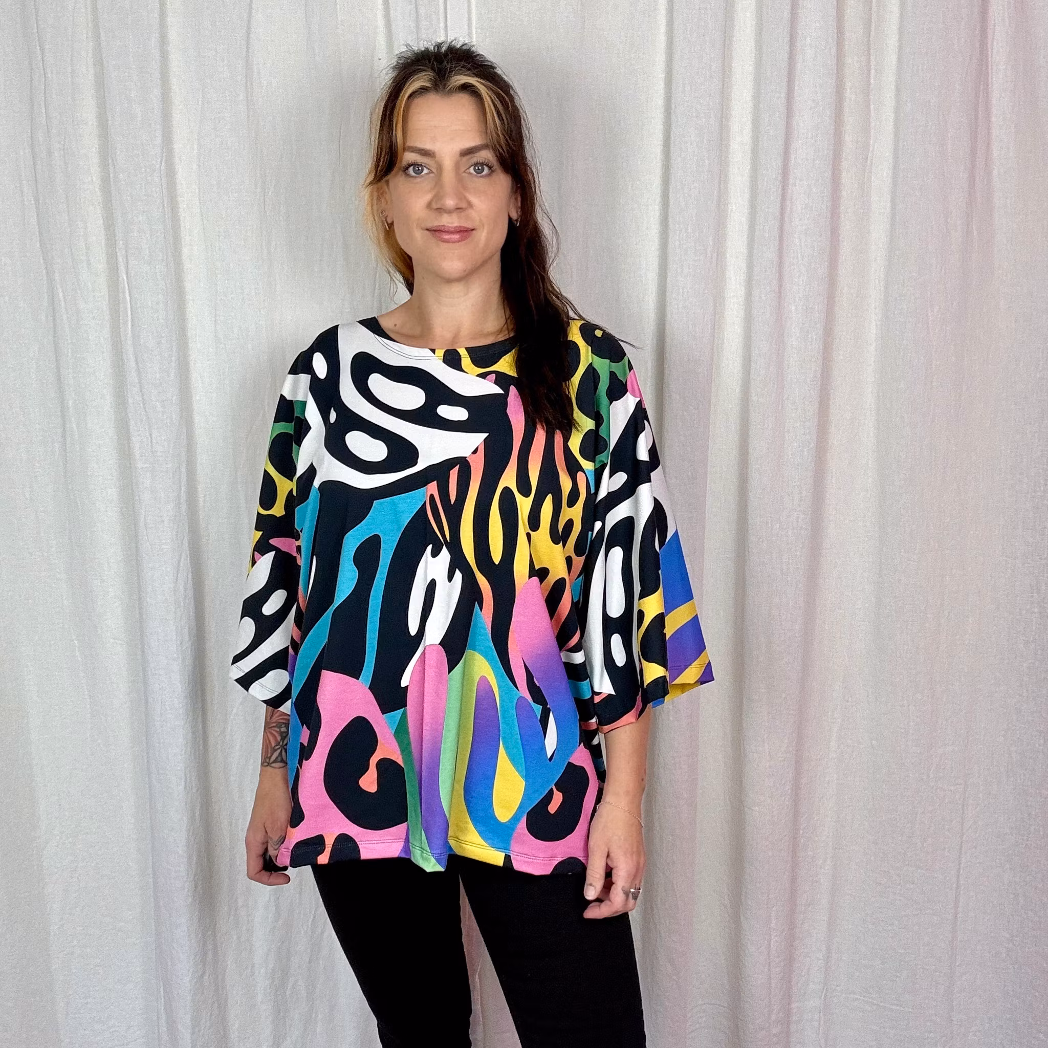 Panter Orange/Pink Kimono tee