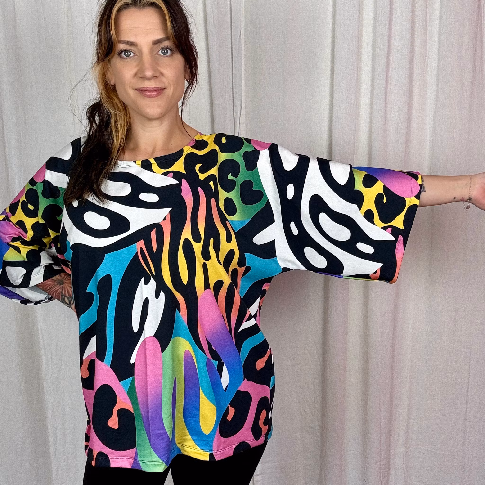 Panter Orange/Pink Kimono tee
