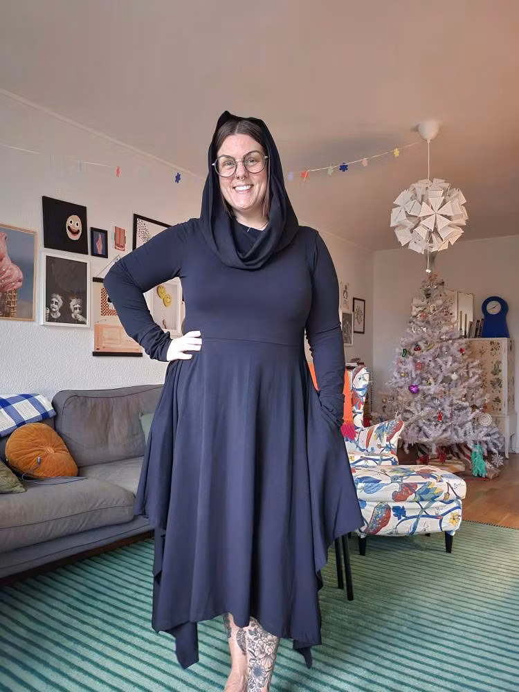 Cozy dress Black Cats - Designa din egen klänning