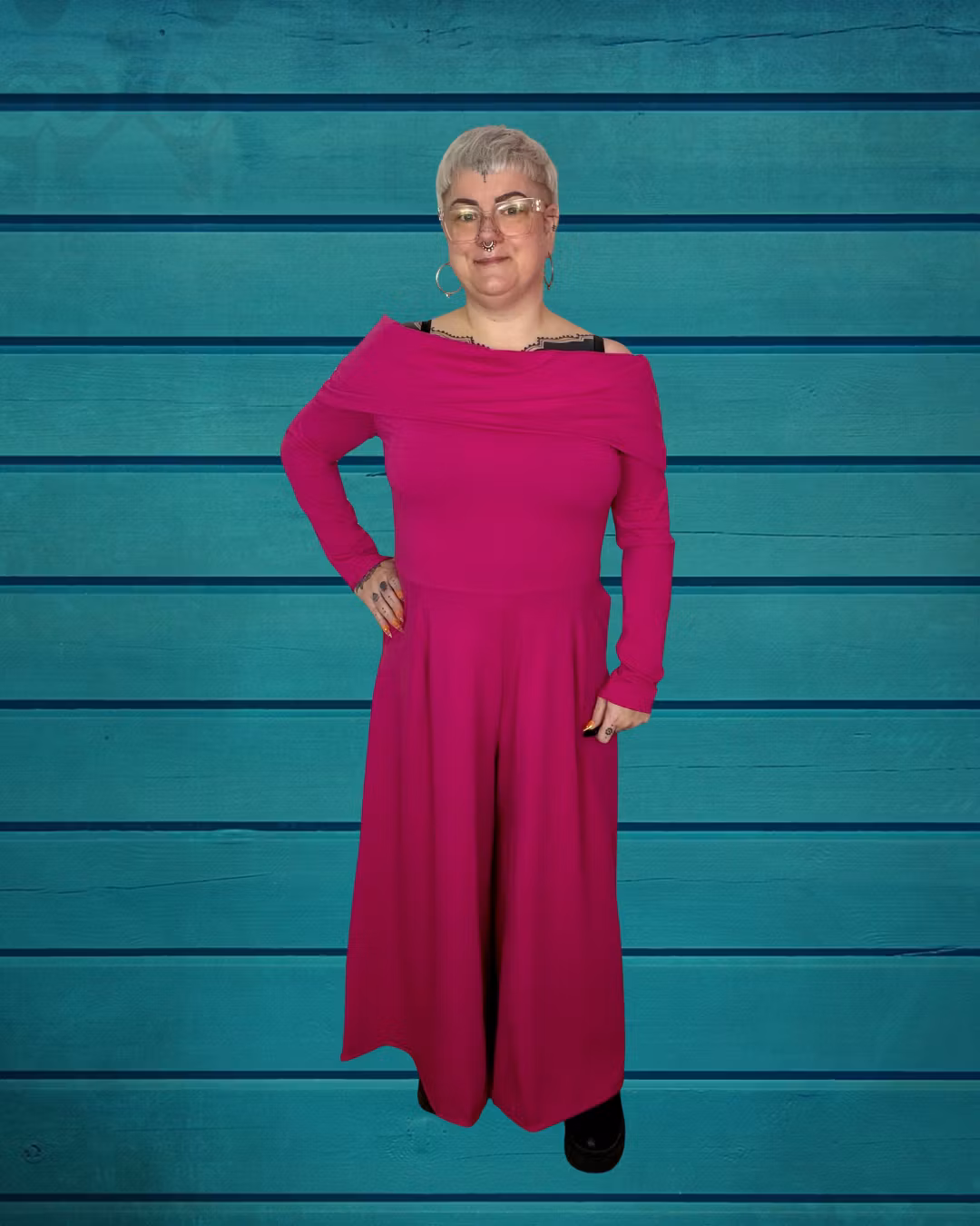 Palazzo Jumpsuit - Black Cats