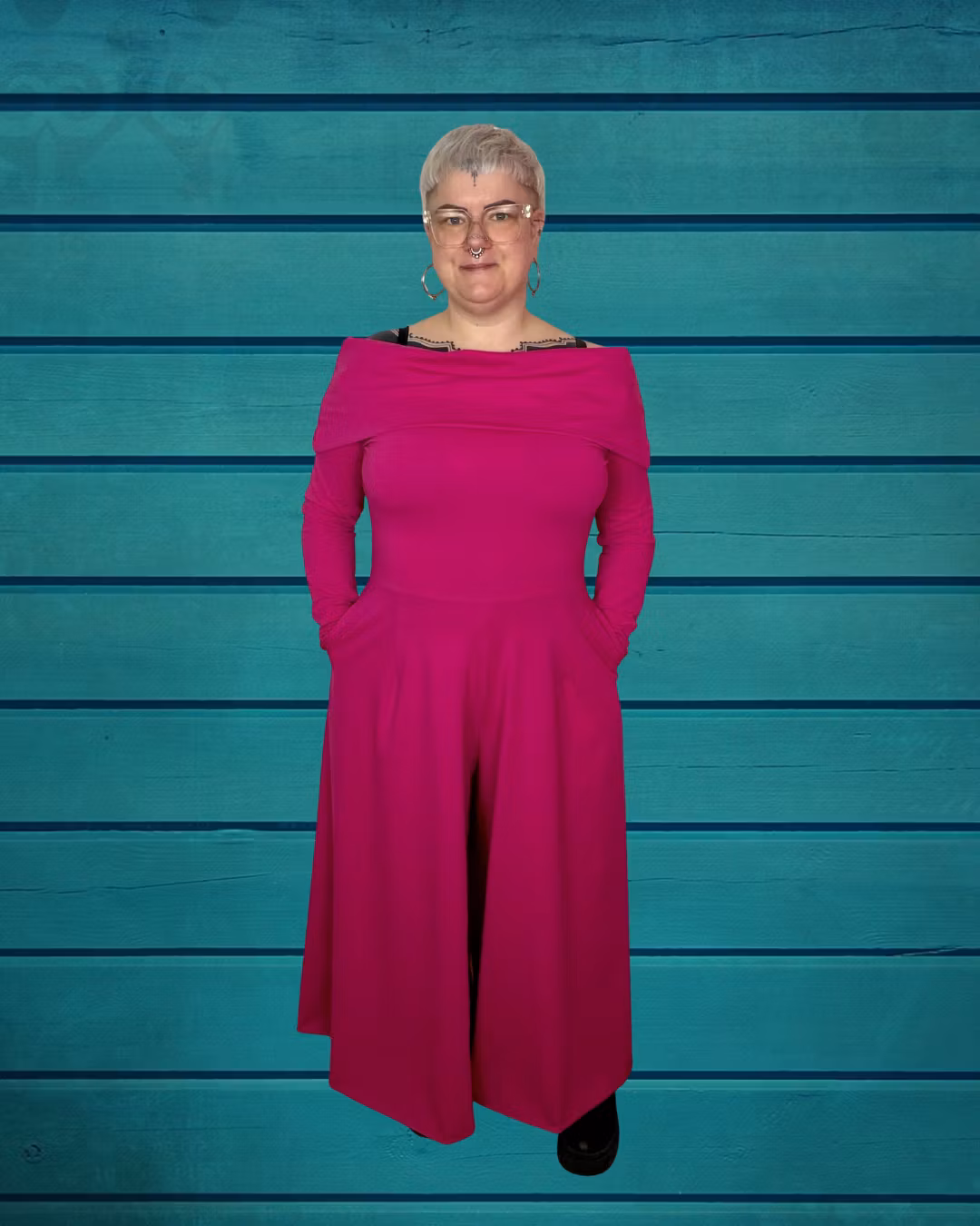 Palazzo Jumpsuit - Black Cats