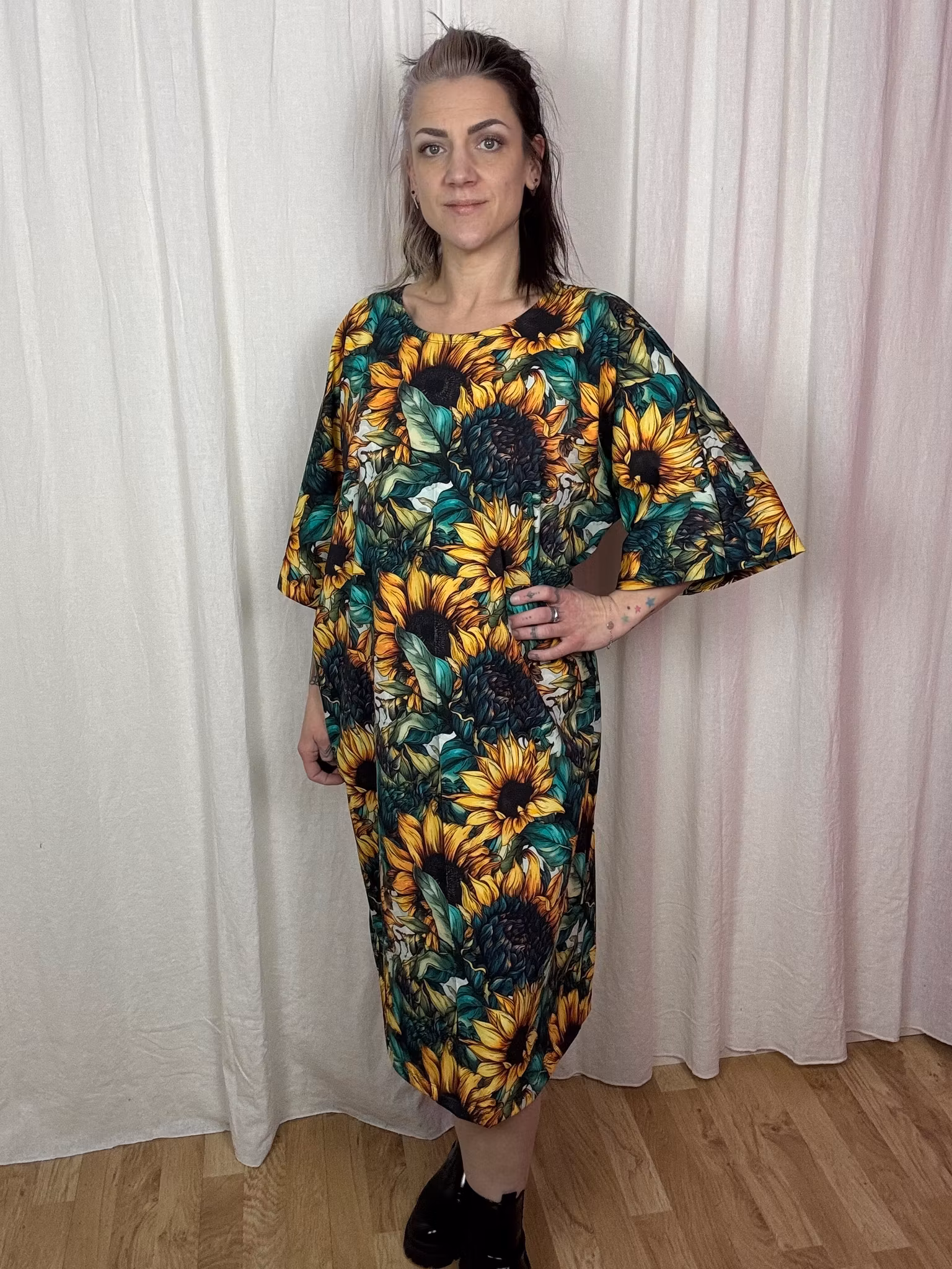 Retro Orange Kimono Dress