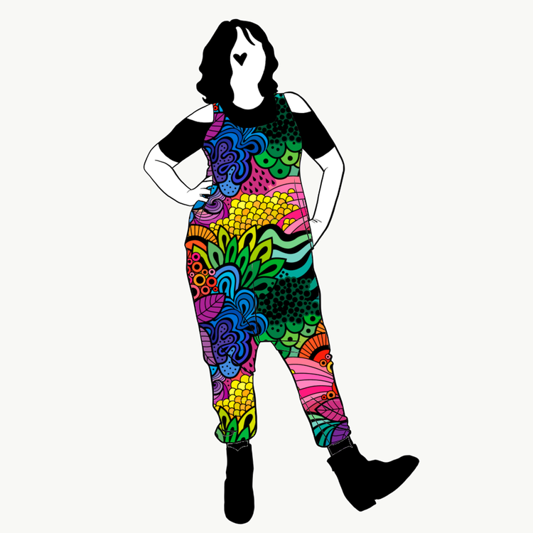 Groovy Rainbow haremjumpsuit utan ärm