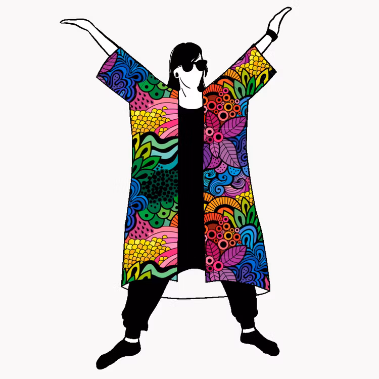 Kimono i Jerseymaterial