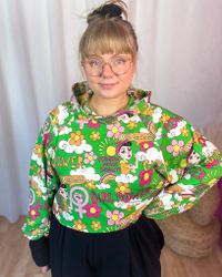 Baroque flowers petrol Crop top deluxe