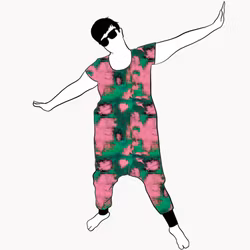 Color wall Haremjumpsuit kort ärm