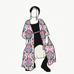 Fishtail Pink Kaftan med knytband