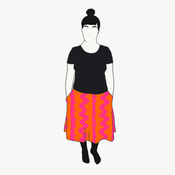 ZigZag Orange Pink Kjol
