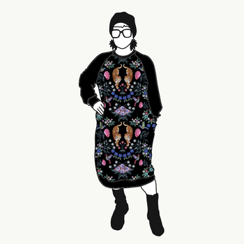 Haute Couture Black Sweatshirt dress Long