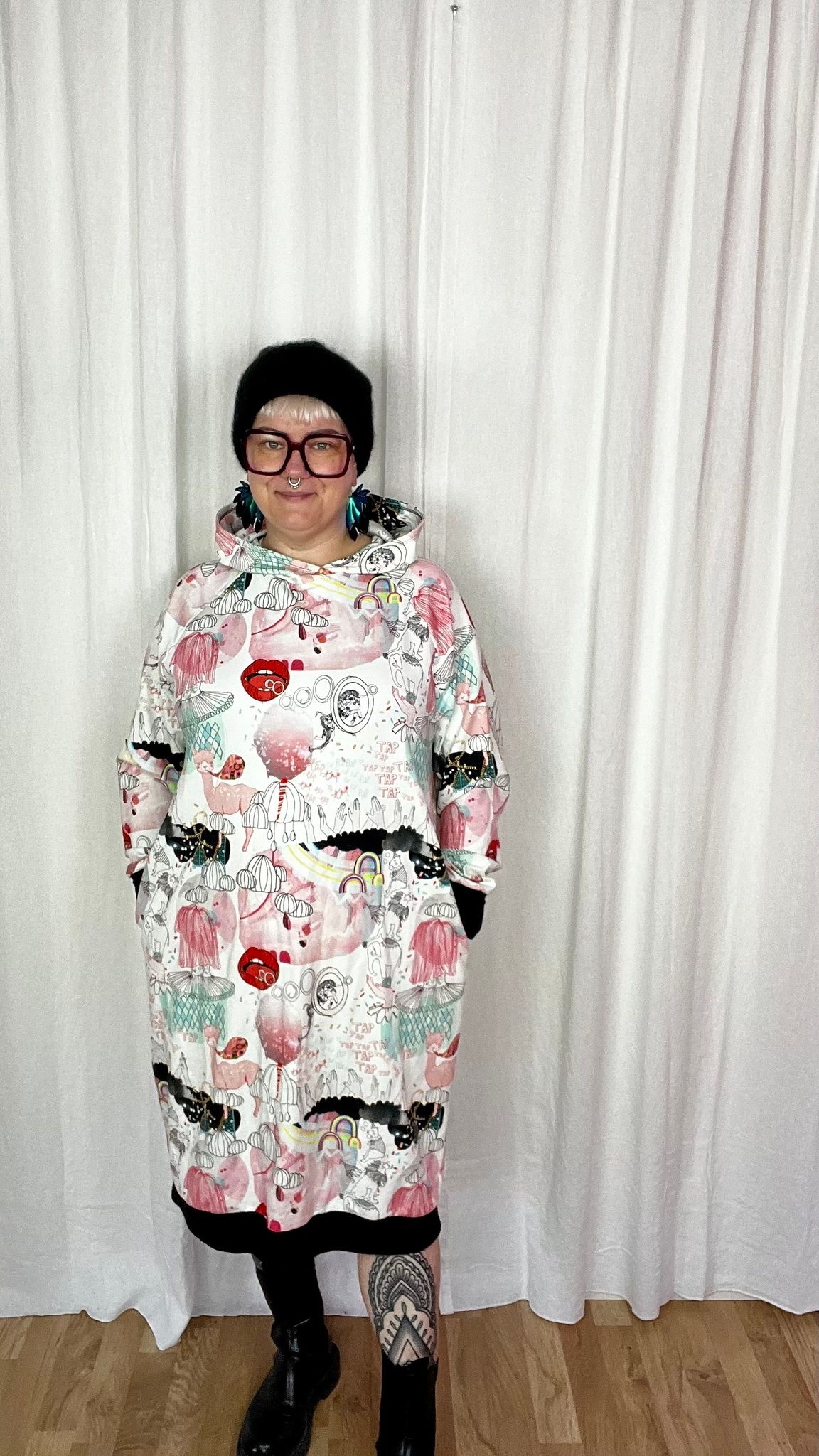 Long Sweatshirt dress valfritt tyg