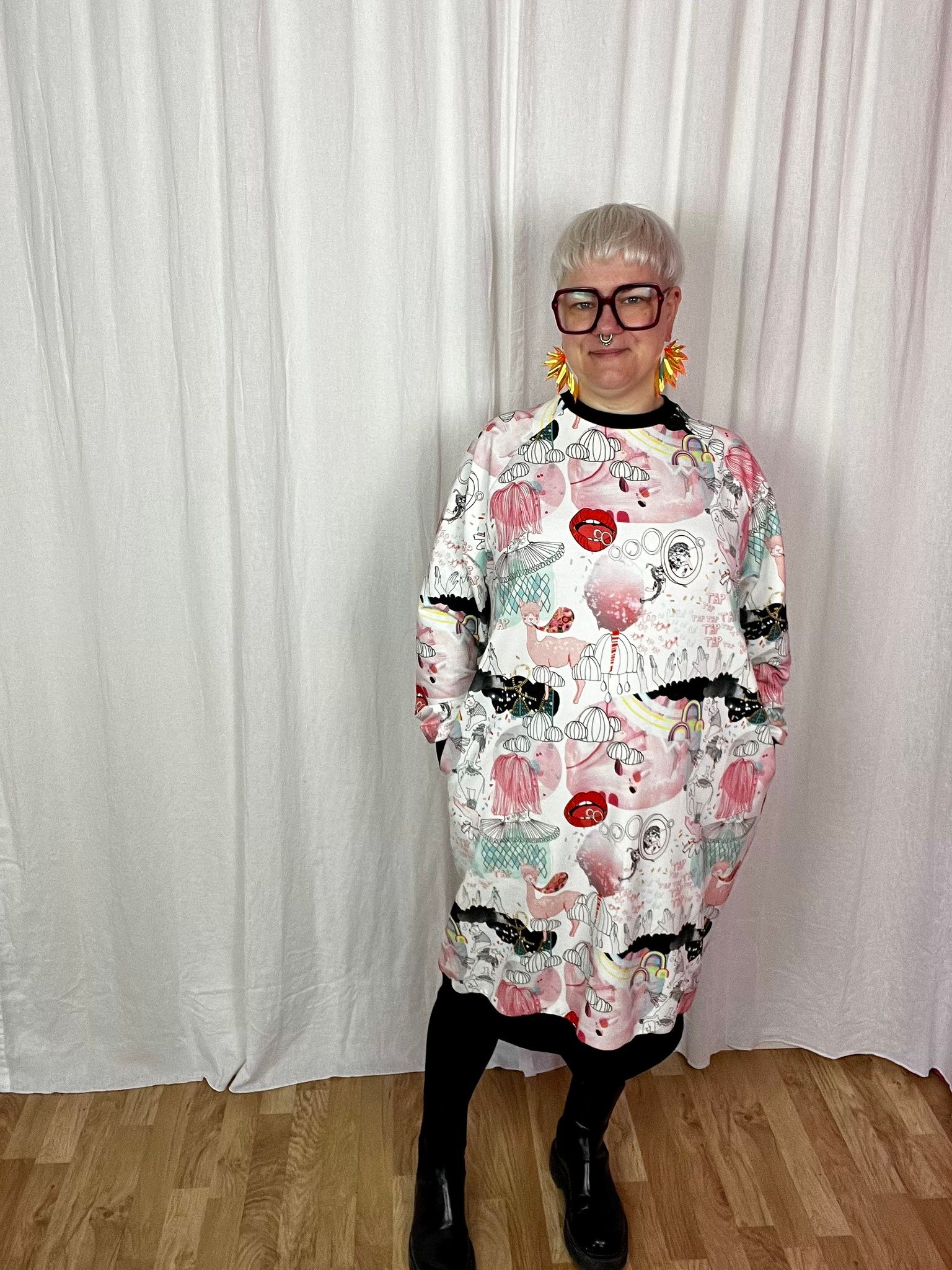 Long Sweatshirt dress valfritt tyg