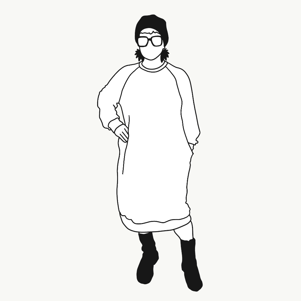 Long Sweatshirt dress valfritt tyg