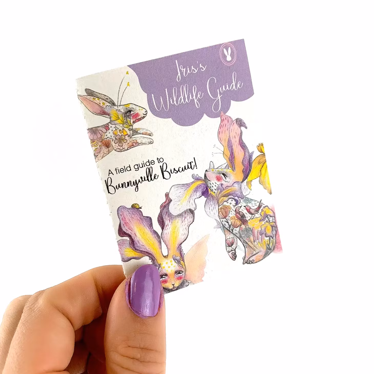 Diy Dolly Kit - Iris Flower Bunny + 12 Page Handmade Book