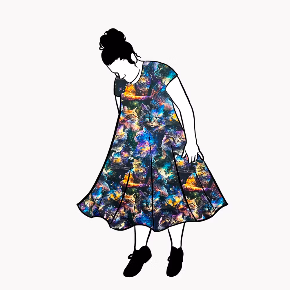 Cosmic Cats Groove dress
