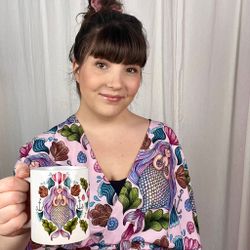 Fishtail Pink Kimono/Kaftan