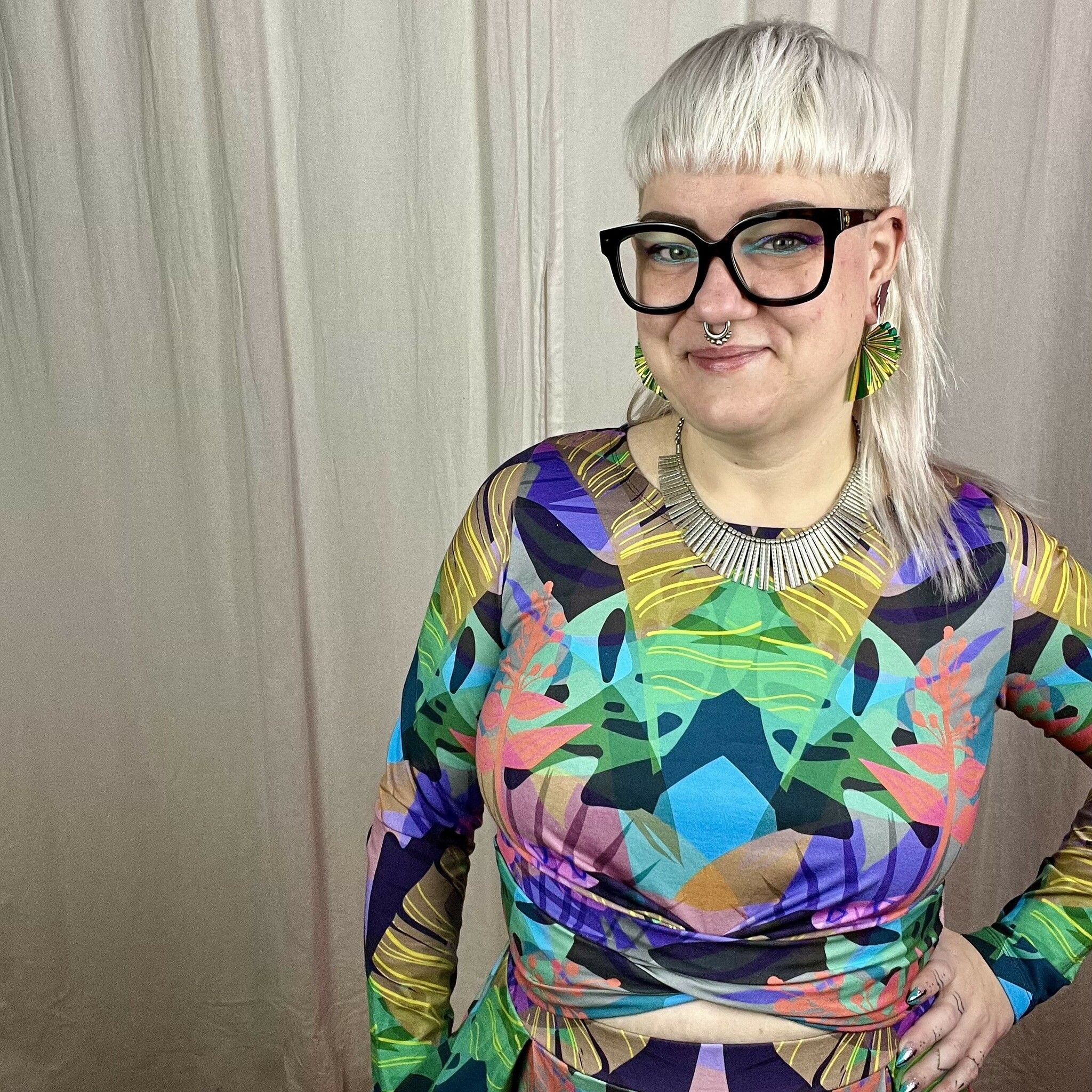 Twisted crop top valfritt tyg