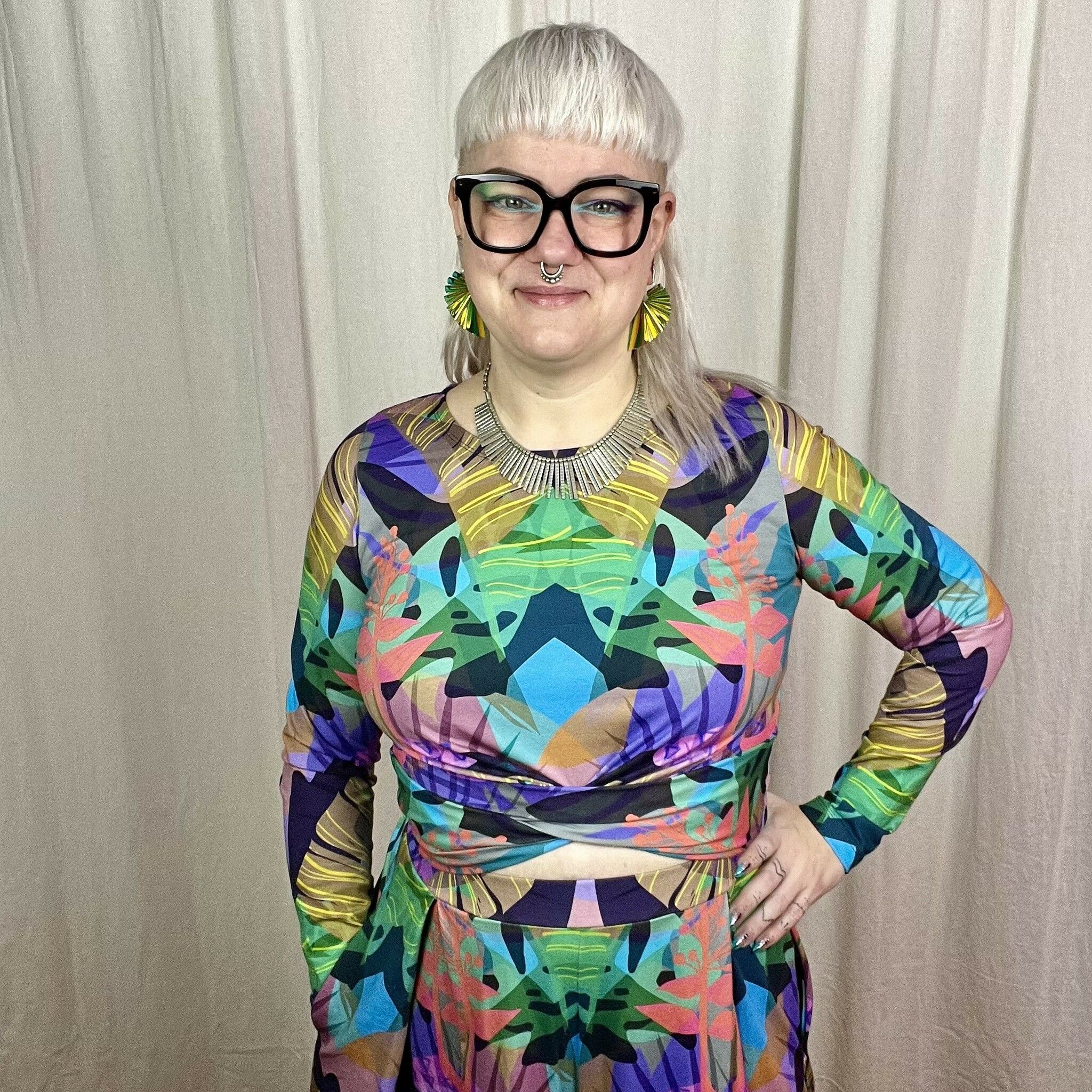 Twisted crop top valfritt tyg