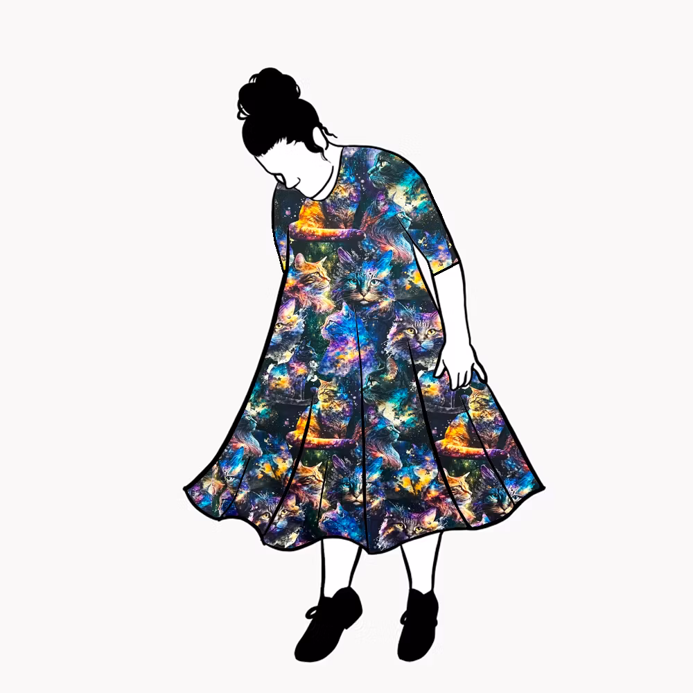 Cosmic Cats Groove dress