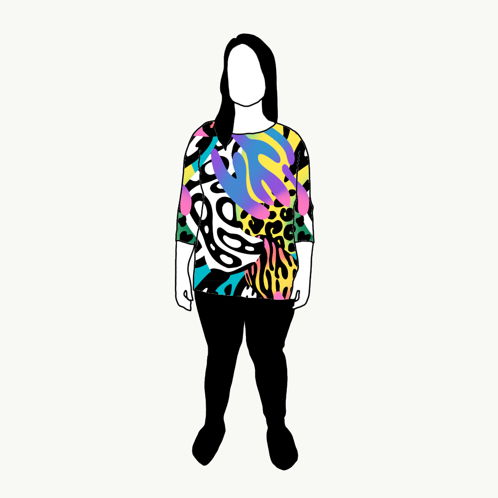Crazy Print Boxy Top & Boxy Crop