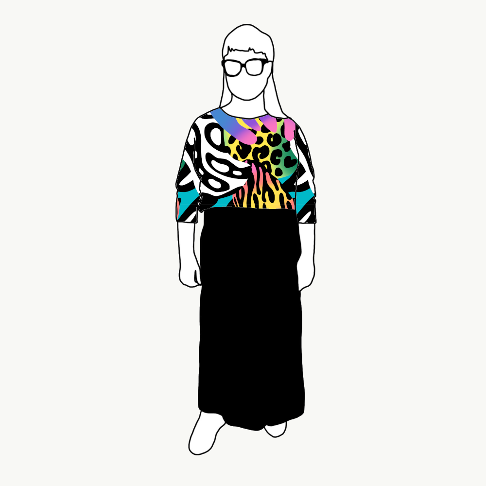 Crazy Print Boxy Top & Boxy Crop