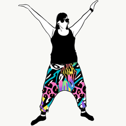 Crazy Print Haremsbyxor