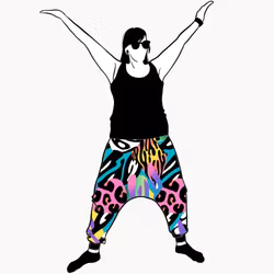 Crazy Print Haremsbyxor