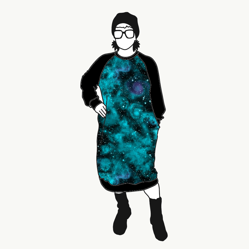 Universum Turquoise Sweatshirt dress Long
