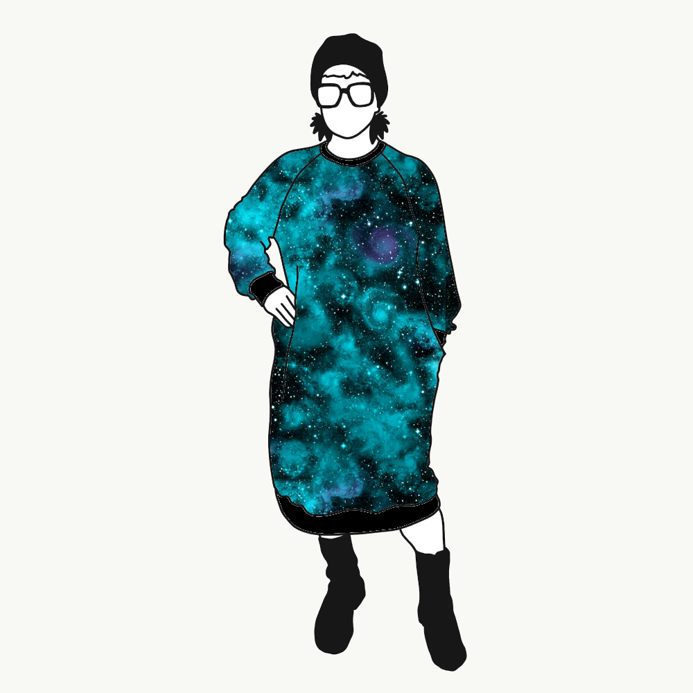 Universum Turquoise Sweatshirt dress Long