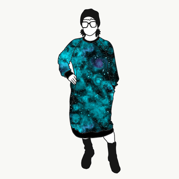 Universum Turquoise Sweatshirt dress Long