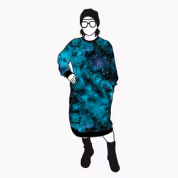 Universum Turquoise Sweatshirt dress Long