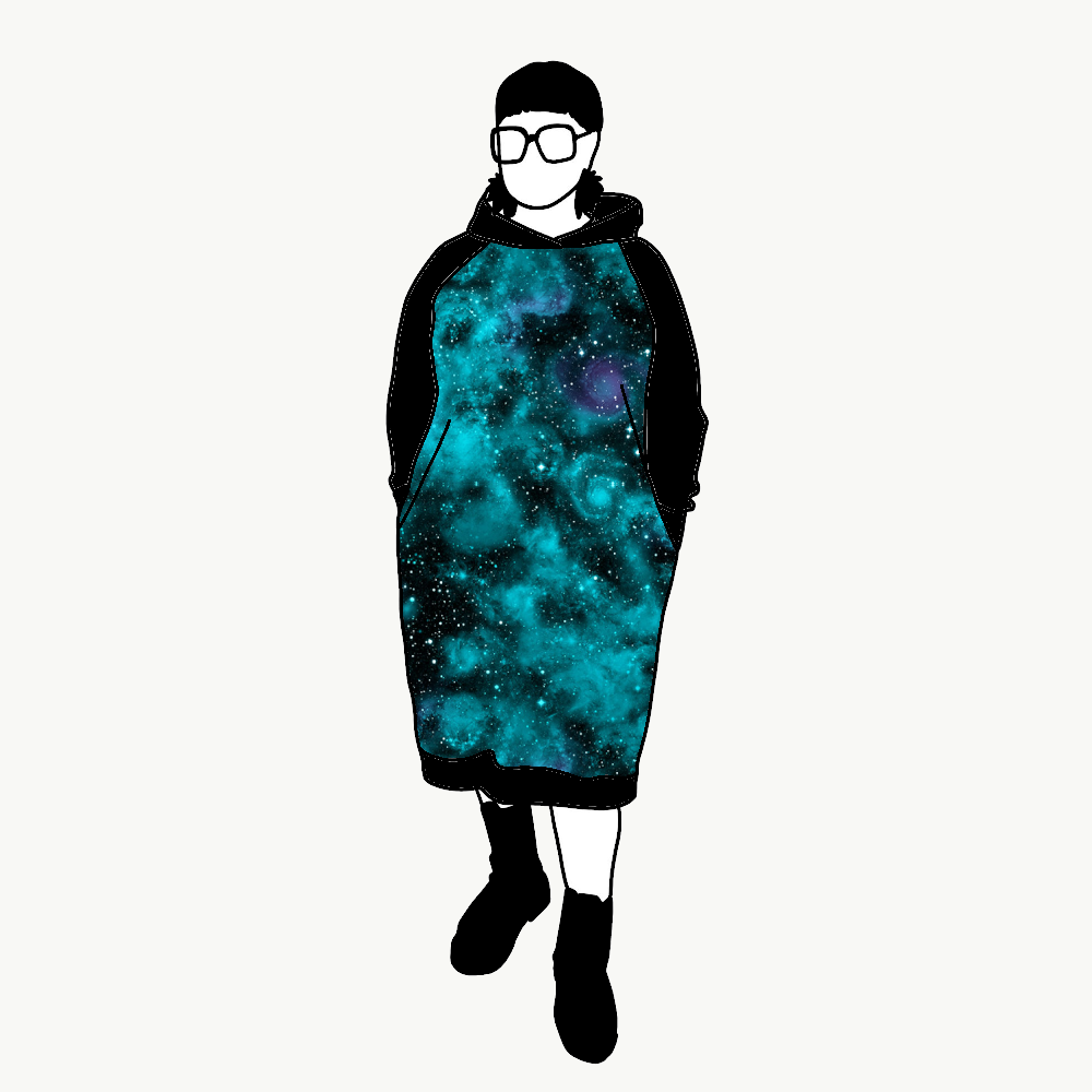 Universum Turquoise Sweatshirt dress Long