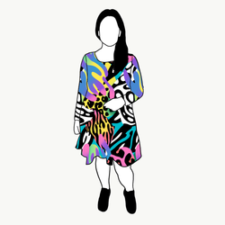 Flow Dress Crazy Print