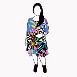 Flow Dress Crazy Print