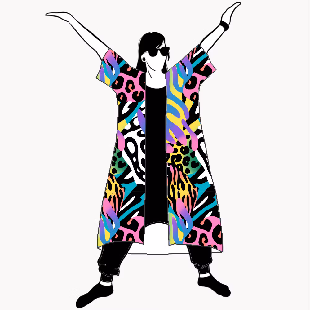 Crazy Print Kimono/Kaftan