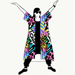 Crazy Print Kimono/Kaftan