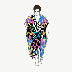 Crazy Print Nya kaftan dress