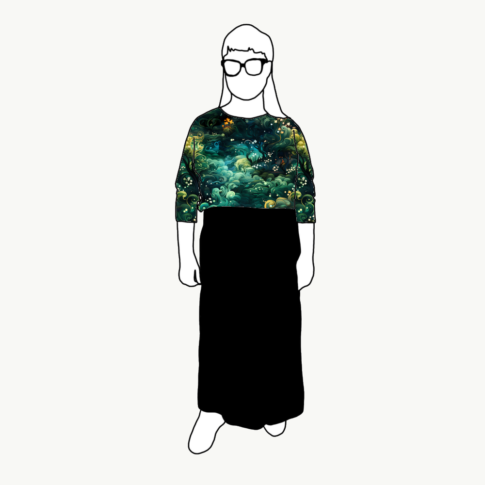 Green Swirl Boxy Top & Boxy Crop