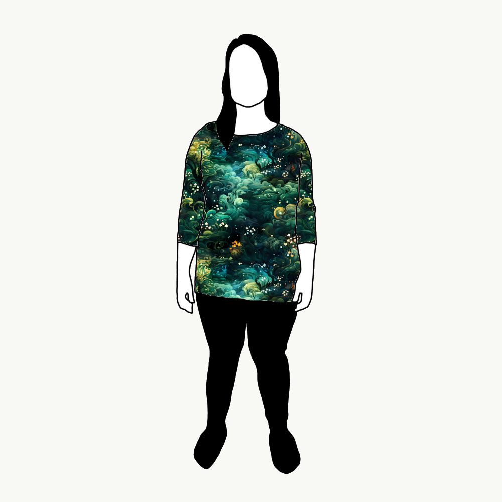 Green Swirl Boxy Top & Boxy Crop