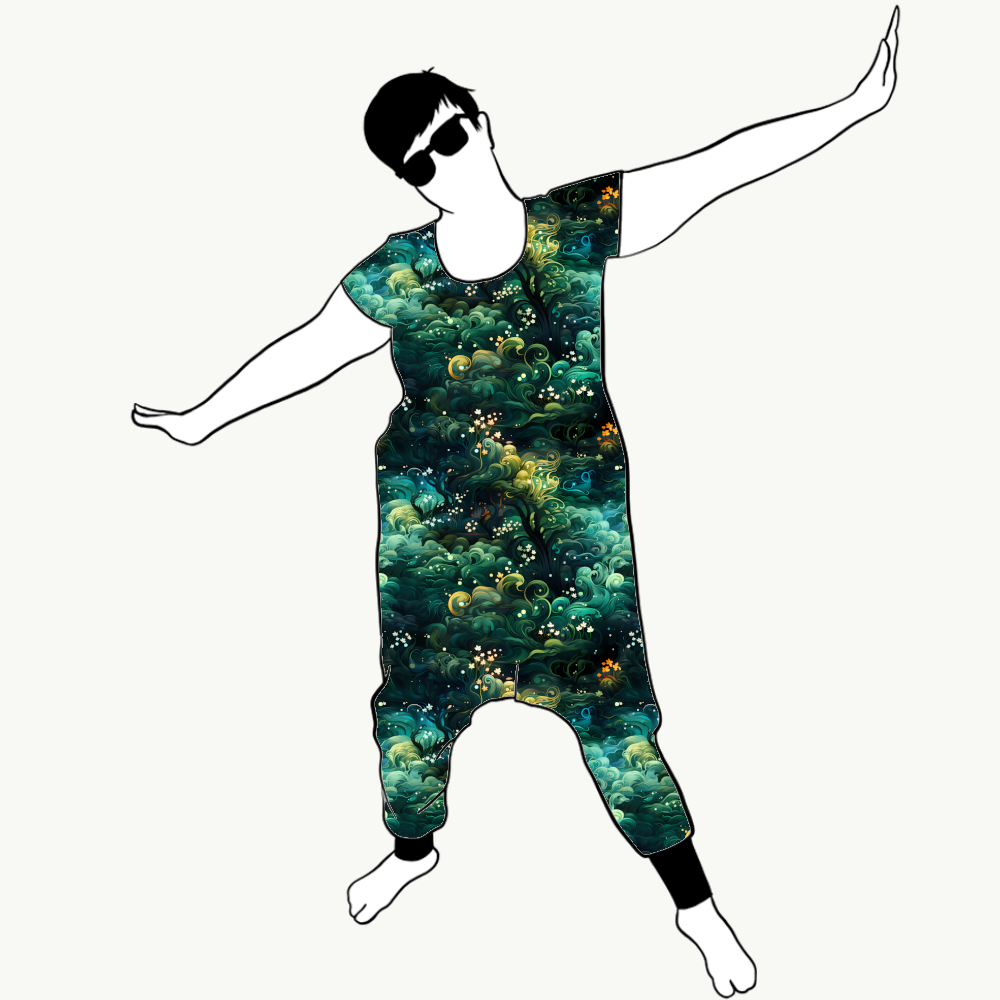 Green Swirl Jumpsuit (alla ärmlängder)
