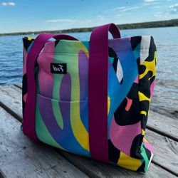 Crazy Print Canvas Tote