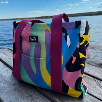 Crazy Print Canvas Tote