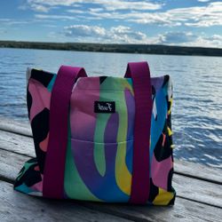 Crazy Print Canvas Tote