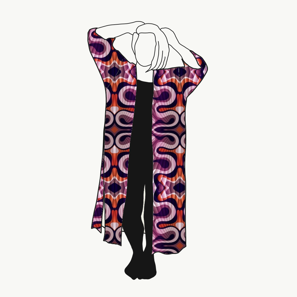 Pink Delight Kaftan med slitsar