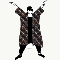 Luminated Garden Jersey kimono