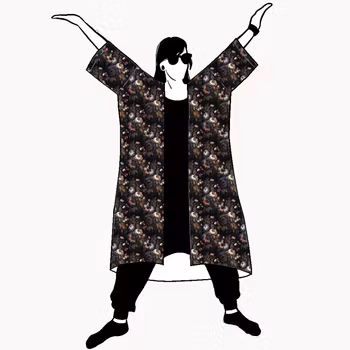 Luminated Garden Jersey kimono