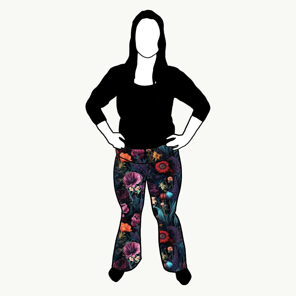 Moody floral Jazzbyxa