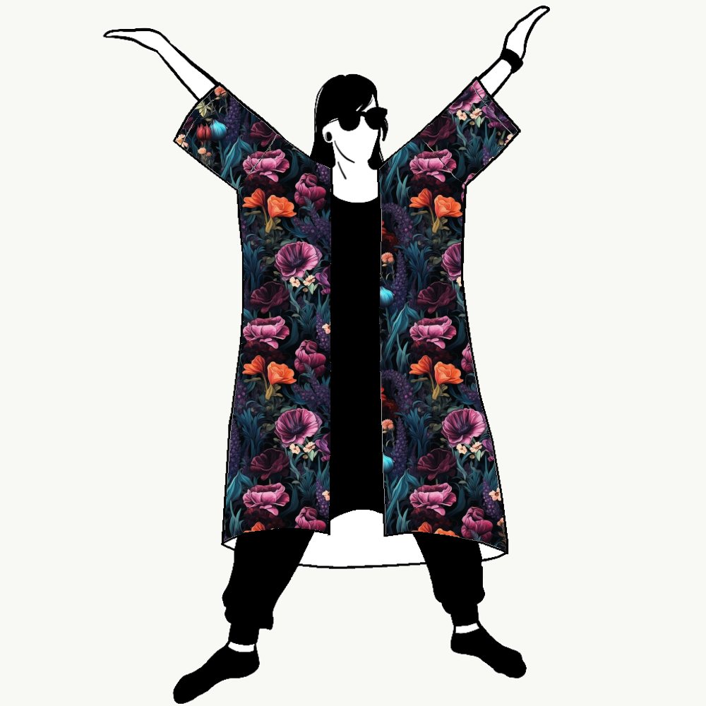 Moody floral Jersey kimono